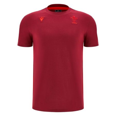 T-shirt da Rugby da Viaggio in Cotone Galles 2025/2026 - Macron