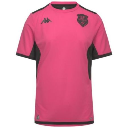 T-shirt allenamento rugby Stade Français Paris rosa 2026/2027 Kappa