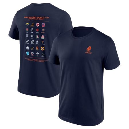 Maglietta cotone blu navy collezione Unions RWC 2027 maniche corte