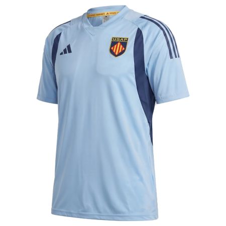 Maglia riscaldamento rugby USAP Perpignan blu Adidas 2026-2027 fronte