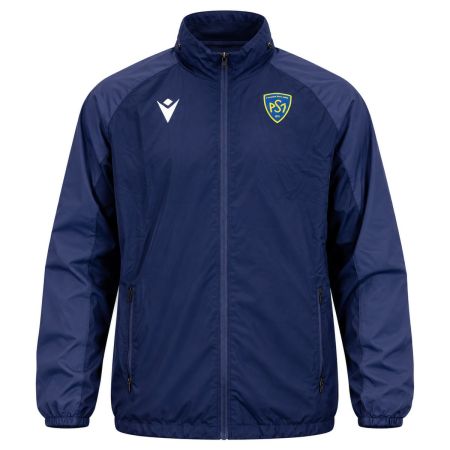 Giubbetto antivento ASM Clermont blu marino Macron vista frontale stagione 2026-2027