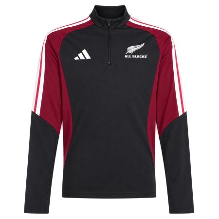 Giacca allenamento rugby nera All Blacks Adidas junior con felce argentata