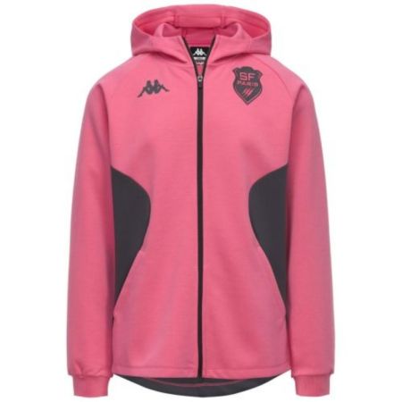 Giacca Uscita Rugby Stade Français Paris Rosa Grigio Kappa Fronte