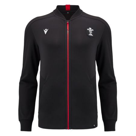 Giacca da Rugby con Zip Anthem Galles Nero/Rosso - Macron