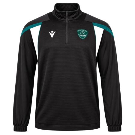 Giacca rugby 1/4 zip Section Paloise nera Macron 26/27 vista frontale
