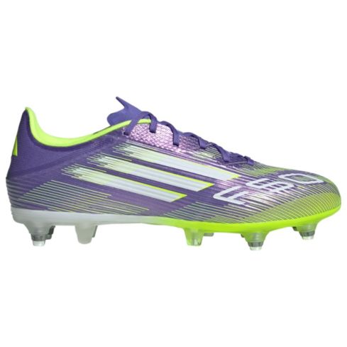 Scarpe da Rugby F50 League SG Tacchetti Ibridi Terreno Morbido Viola Verde - Adidas