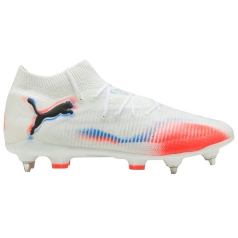 Scarpe da Rugby Future 8 Pro MxSG Tacchetti Avvitati Terreno Misto Bianco Rosso - Puma