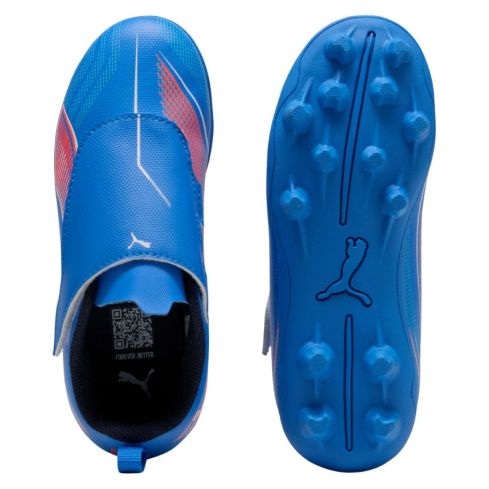 Scarpe Rugby Bambino Ultra 6 Play V FG/AG Tacchetti Fissi Terreno Asciutto Blu Arancione - Puma