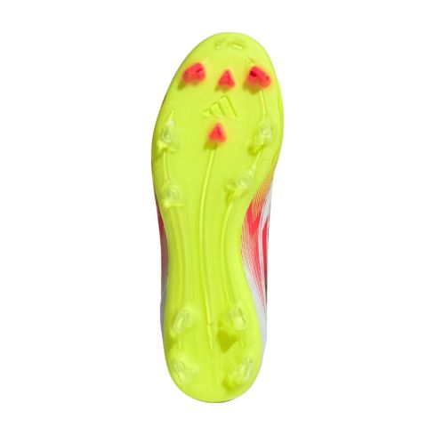 Scarpe da Rugby Donna F50 League FG/MG Tacchetti Fissi Terreno Asciutto Bianco Fluo Rosso - Adidas