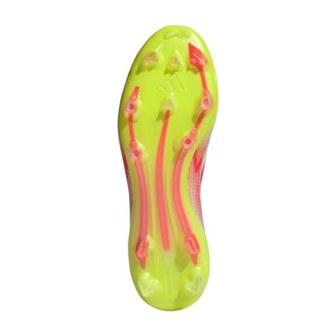 Scarpe da Rugby Donna F50 Pro FG Tacchetti Fissi Terreno Asciutto Bianco Fluo Rosso - Adidas