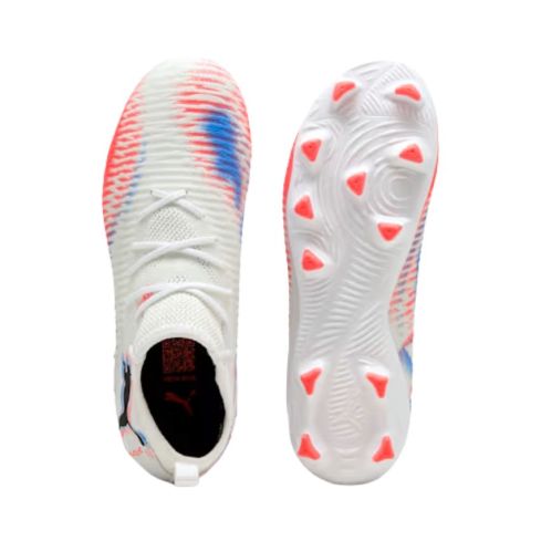Scarpe da Rugby Bambino Future 8 Match FG AG Tacchetti Fissi Bianco Rosso Blu - Puma