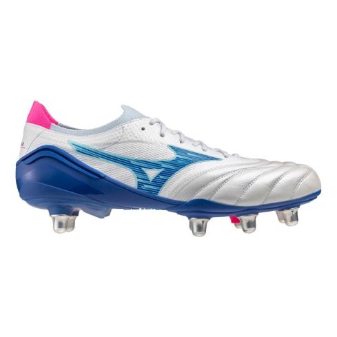 Scarpe da Rugby Morelia Neo IV B Elite SI Terreno Morbido Bianco e Blu - Mizuno