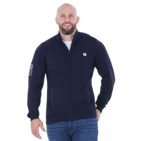 Cardigan con zip Rugby French Rugby Club Blu Navy - Ruckfield