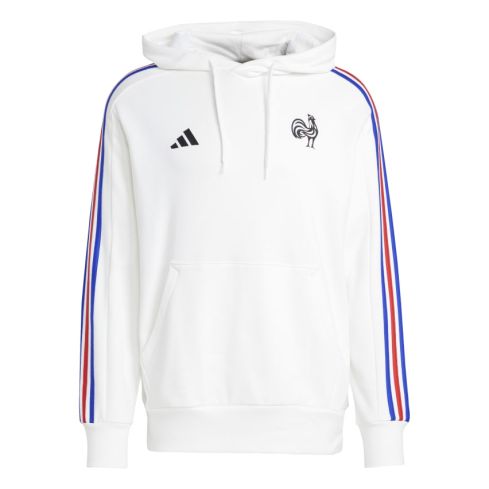 Felpa con Cappuccio da Rugby Francia Essenziale Bianca – Adidas