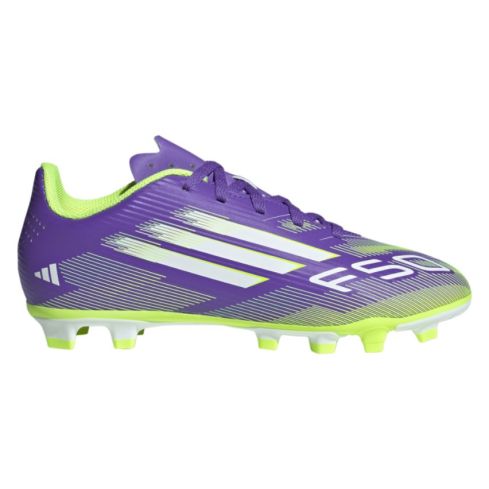 Chaussures Rugby Enfant F50 Club FG/MG Crampons Moulés Terrain Sec Violet/Vert - Adidas
