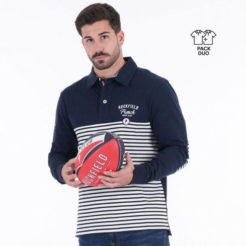 Pack duo polo marinière manica lunga Ruckfield French Rugby Club - Ruckfield