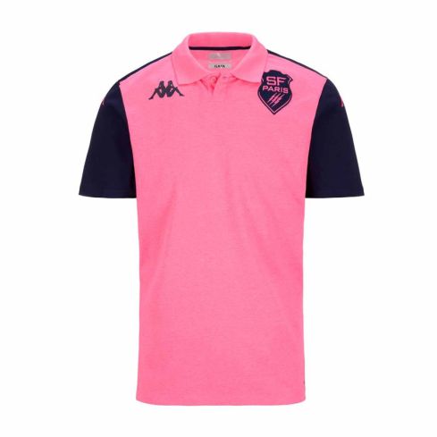 Polo Stade Français Paris Abiangy 8 Rosa/Blu 2024/2025 - Kappa