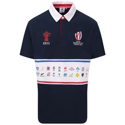 Polo Rugby 20 Nations Stripe Coupe du Monde France 2023 Bleu Marine - Sportfolio