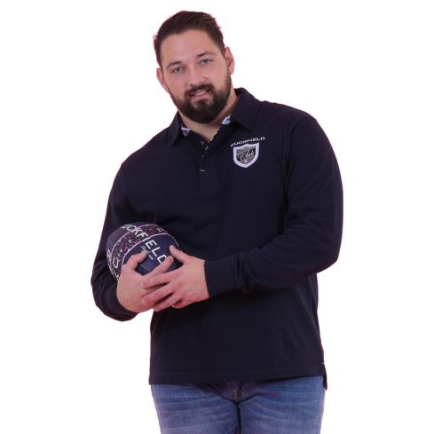 Polo da rugby a maniche lunghe blu navy Club Ruckfield - Ruckfield