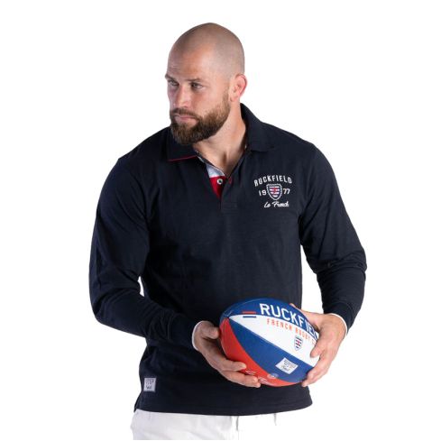 Polo Rugby Maniche Lunghe French Rugby Club Blu Navy - Ruckfield