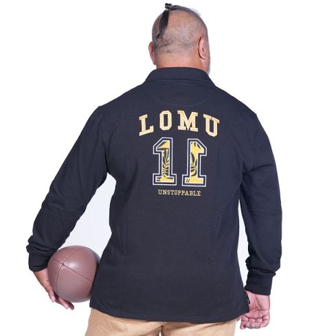 Polo Rugby a Maniche Lunghe Jonah Lomu Nero - Ruckfield
