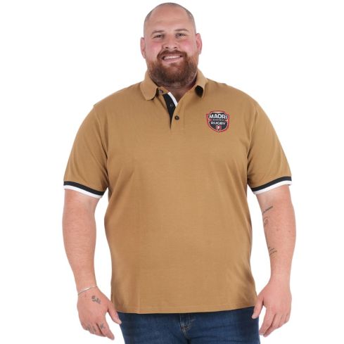 Polo da rugby Maori a maniche corte Beige Scuro – Ruckfield