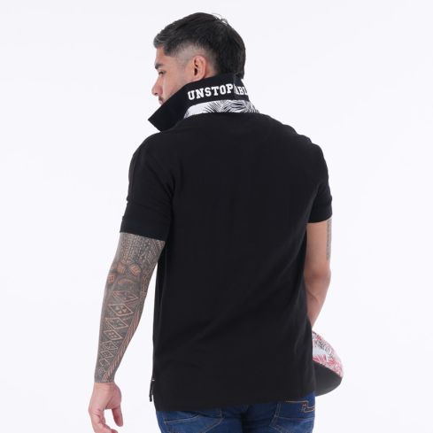 Polo a maniche corte nero Jonah LOMU - Ruckfield