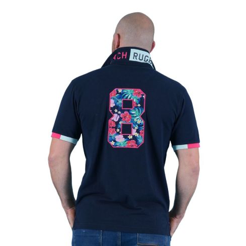 Polo blu navy a maniche corte Tropical Rugby - Ruckfield