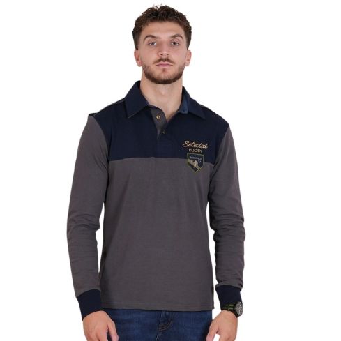 Polo Manica Lunga Rugby Selected Blu Navy - Ruckfield