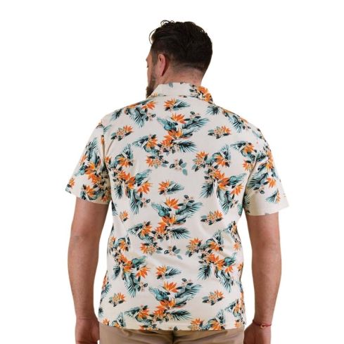 Polo Rugby Maniche Corte Palm Beach Bianco Sporco con Stampa - Ruckfield