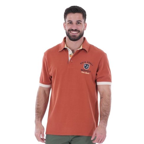 Polo Rugby a Maniche Corte Palm Beach terracotta - Ruckfield