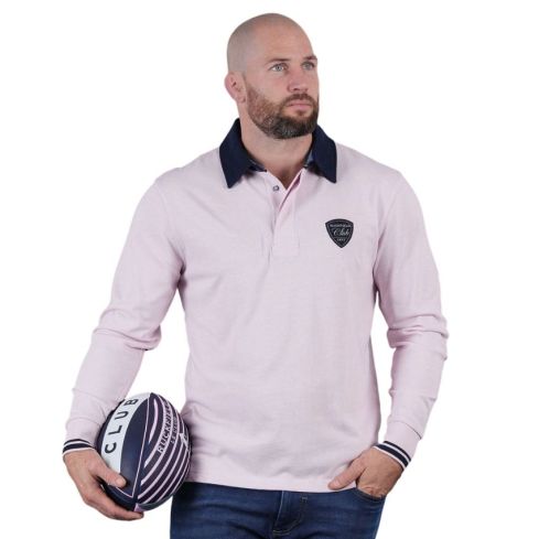 Polo Rugby manica lunga Rosa Le Club - Ruckfield