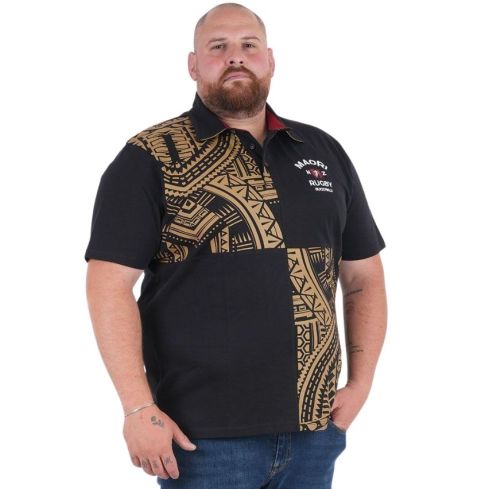 Polo Rugby Maori a Maniche Corte Ruckfield Nero