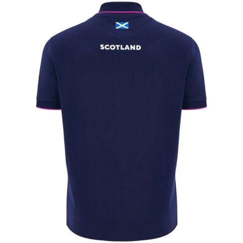Polo Rugby Player Travel Scozia Blu Navy 2025/2026 - Macron