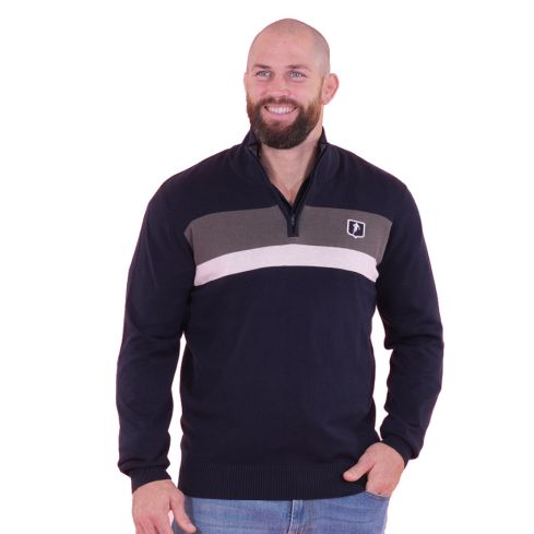 Maglione da rugby con colletto a zip Club Ruckfield blu navy - Ruckfield