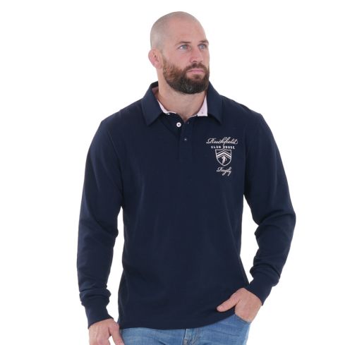 Polo a maniche lunghe blu navy Members Club House Rugby - Ruckfield