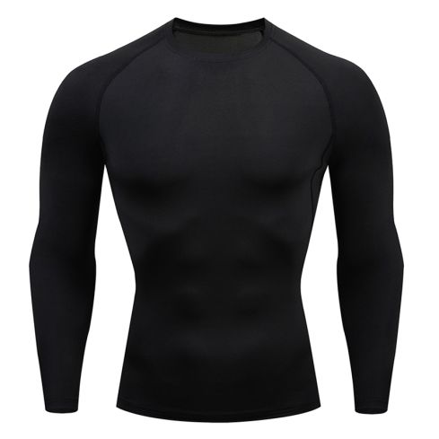 Maglia termica da rugby a maniche lunghe nera