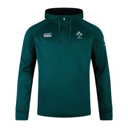Felpa Con Cappuccio Rugby Allenamento Zip Irlanda Verde/Nero - Canterbury