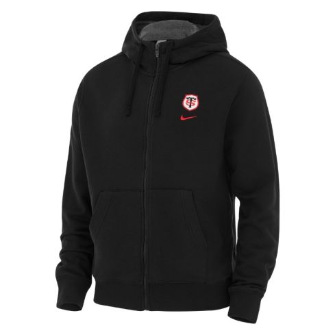 Felpa Con Cappuccio Con Zip Rugby Stade Toulousain Nero 2025/2026 - Nike