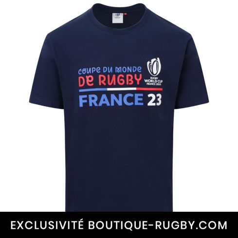 T-shirt Coupe Du Monde De Rugby France 2023 Bleu Logo - Sportfolio