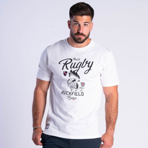 Maglietta Rugby Maniche Corte French Rugby Club Bianca - Ruckfield