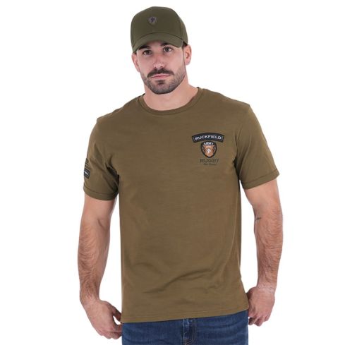 T-shirt Rugby New Zealand Army Verde Bio - Ruckfield