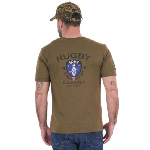 T-shirt Rugby New Zealand Army Verde Bio - Ruckfield
