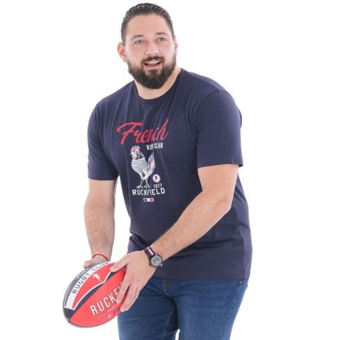 T-shirt da Rugby French Club a Maniche Corte Ruckfield Blu Navy