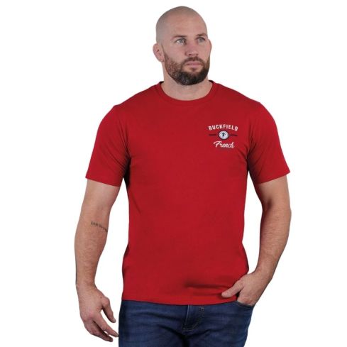 T-shirt da Rugby French Club a Maniche Corte Ruckfield Rossa
