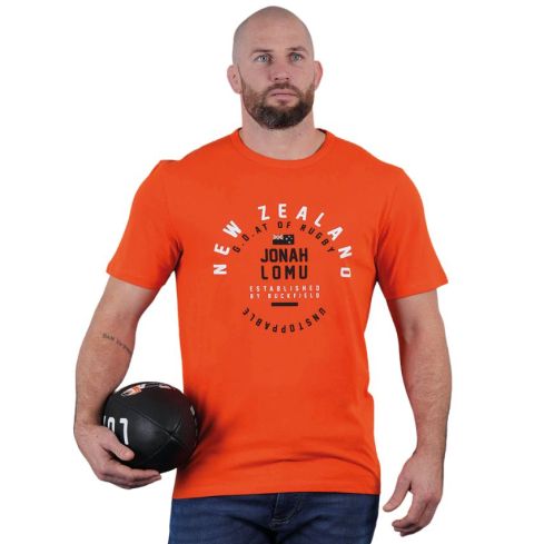 T-Shirt Ufficiale da Collezione Rugby a Maniche Corte da Uomo Nuova Zelanda Jonah Lomu - Ruckfield